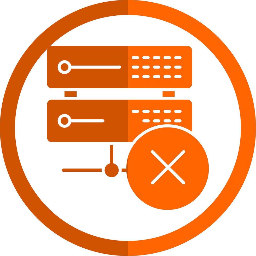 Delete Data Glyph Orange Circle Icon vector