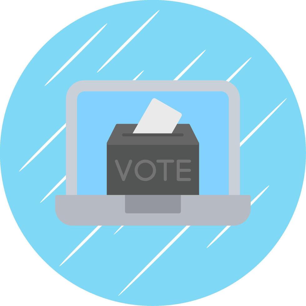 Online Voting Flat Blue Circle Icon vector