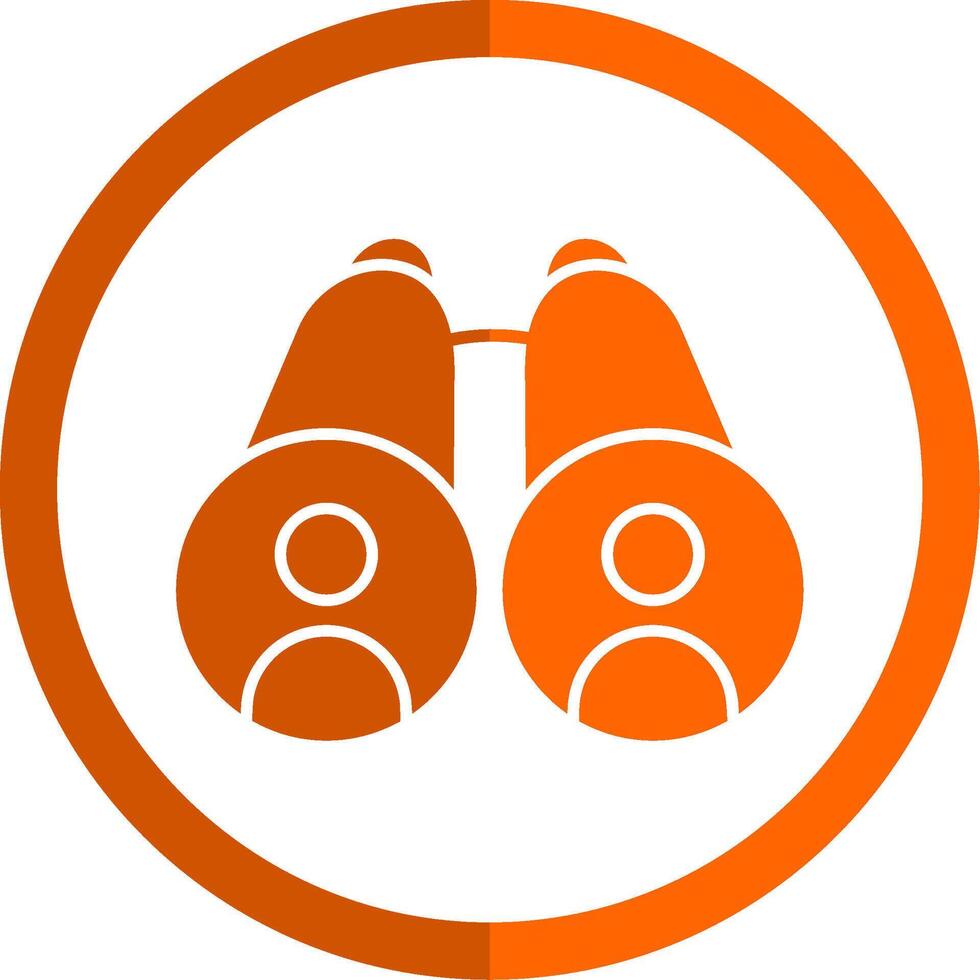prismáticos glifo naranja circulo icono vector