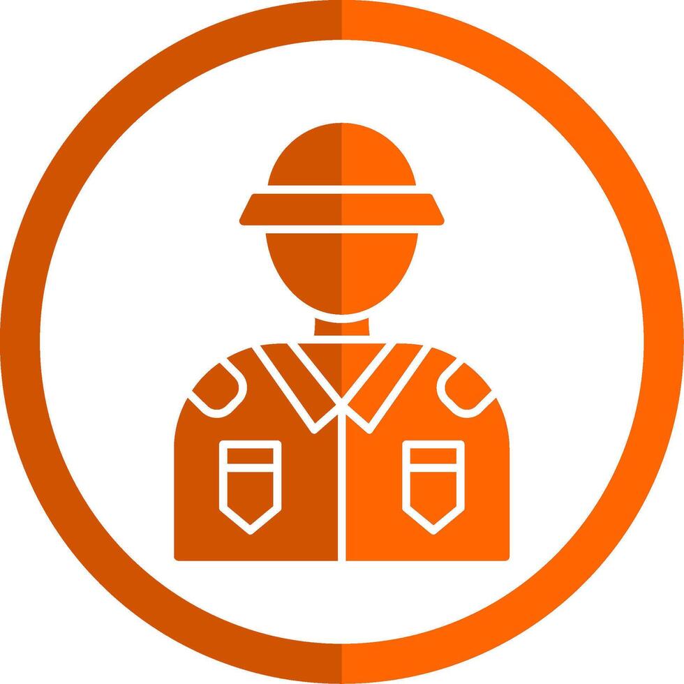 Soldier Glyph Orange Circle Icon vector