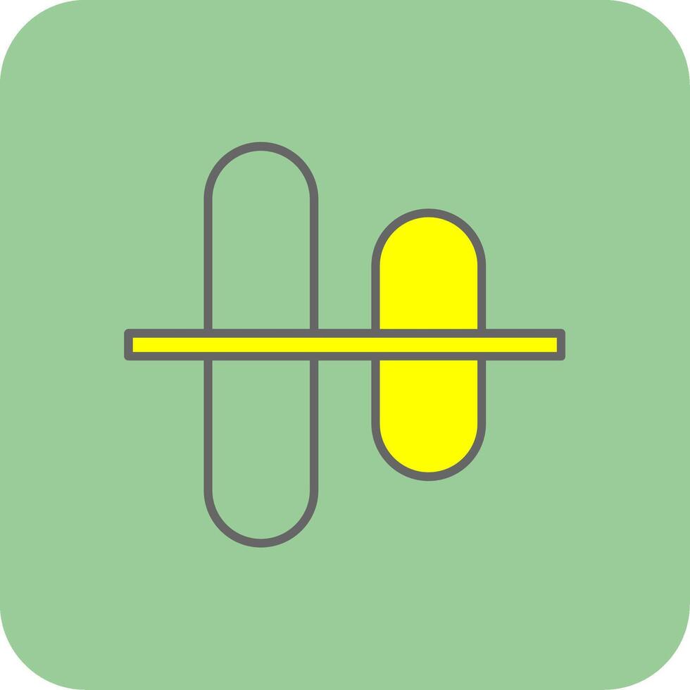 Vertical Align Centre Filled Yellow Icon vector