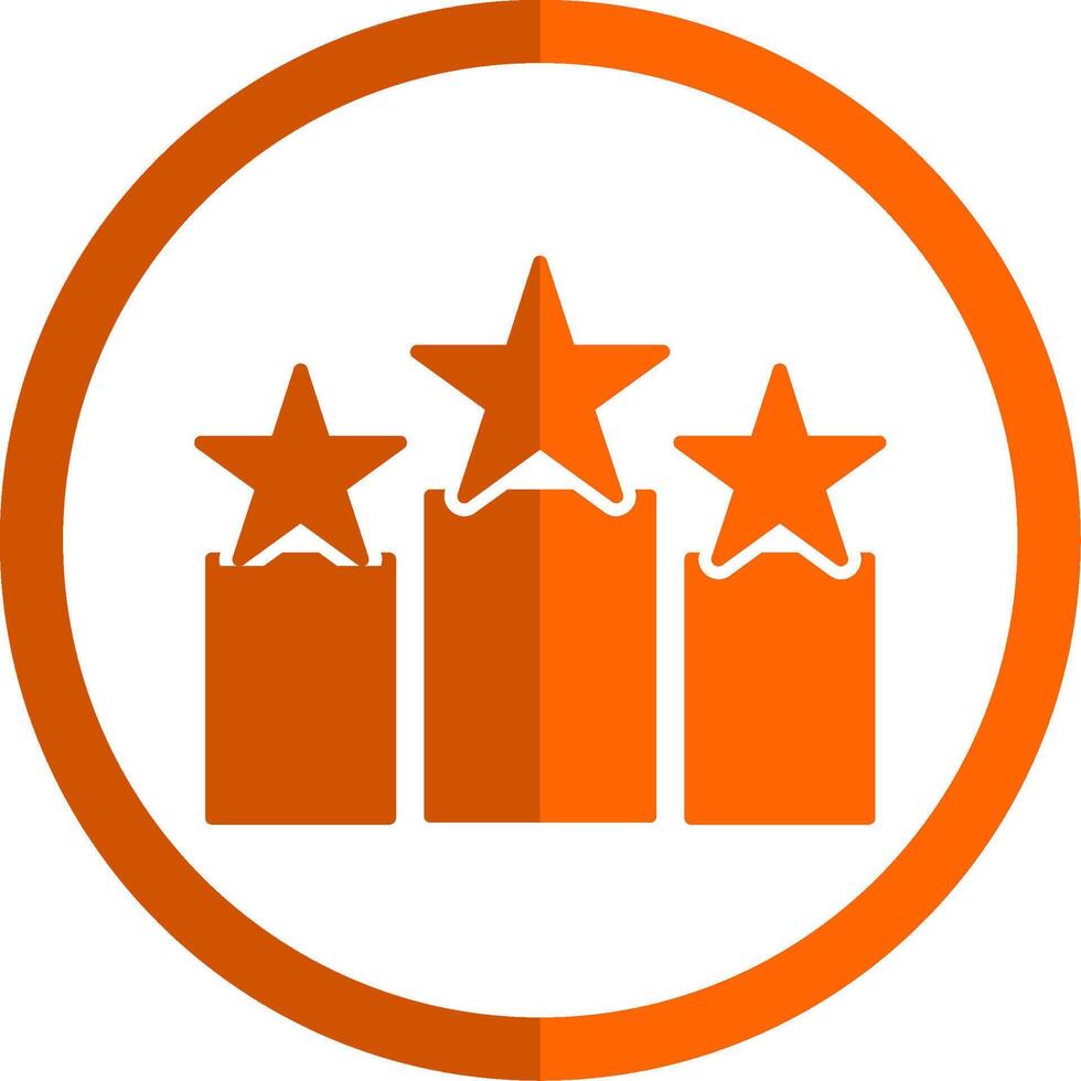 Rank Glyph Orange Circle Icon vector