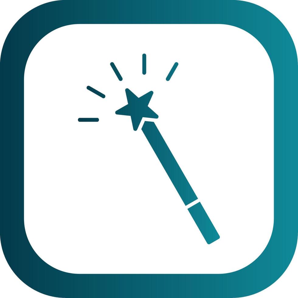 Magic Wand Glyph Gradient Round Corner Icon vector