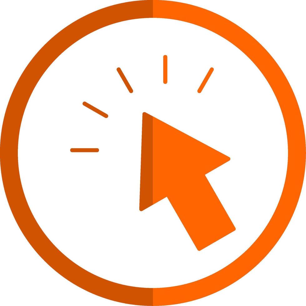 Mouse Cursor Glyph Orange Circle Icon vector