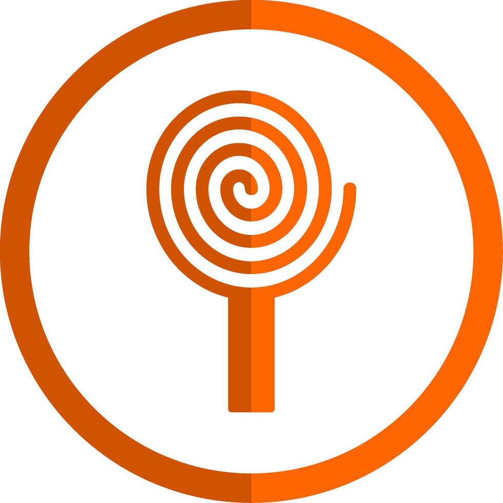 Spiral Glyph Orange Circle Icon vector