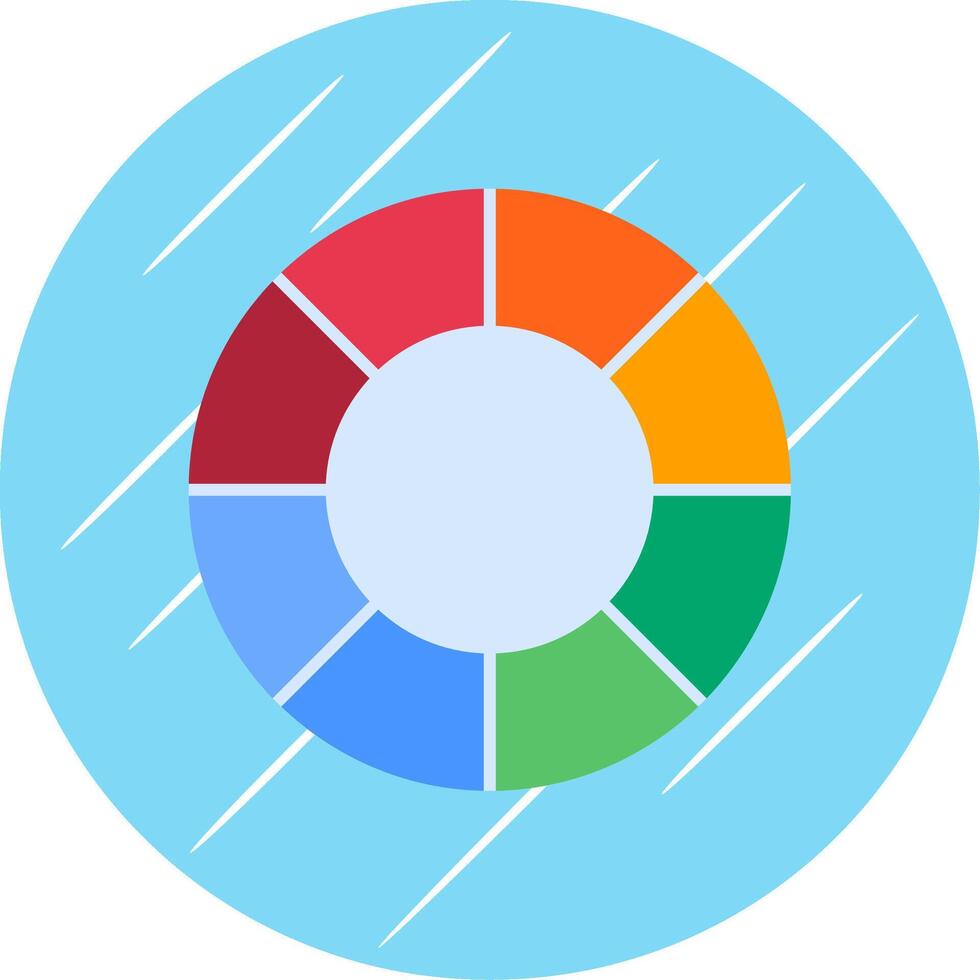 Color Wheel Flat Blue Circle Icon vector