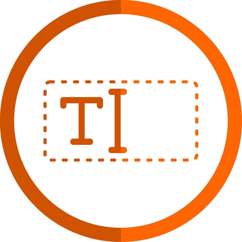 Text Box Glyph Orange Circle Icon vector