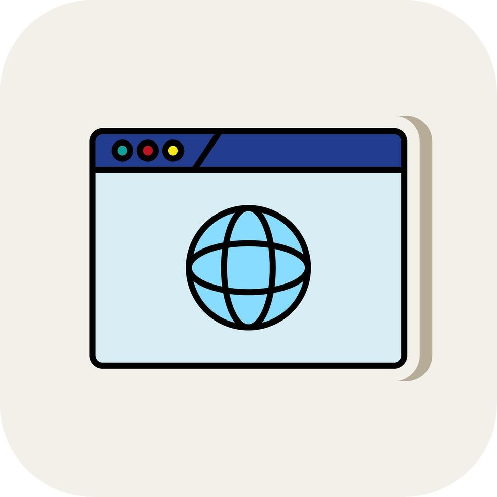 Website Design Line Filled White Shadow Icon vector