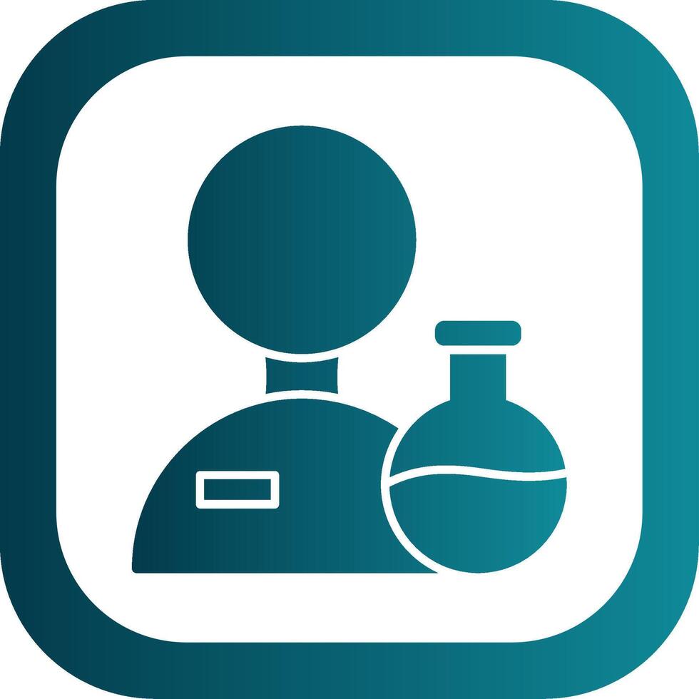 Scientist Glyph Gradient Round Corner Icon vector