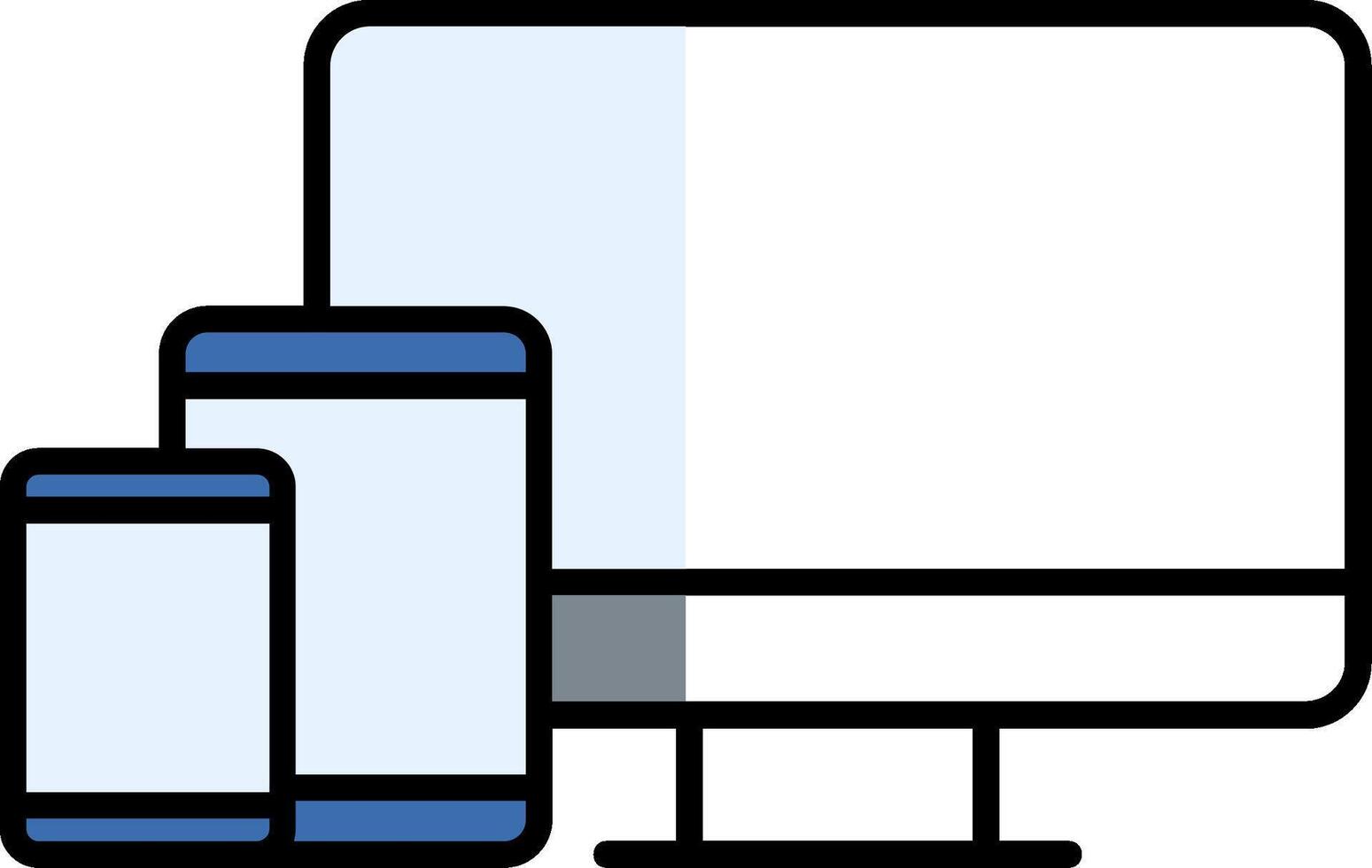 Responsive Design Filled Half Cut Icon vector