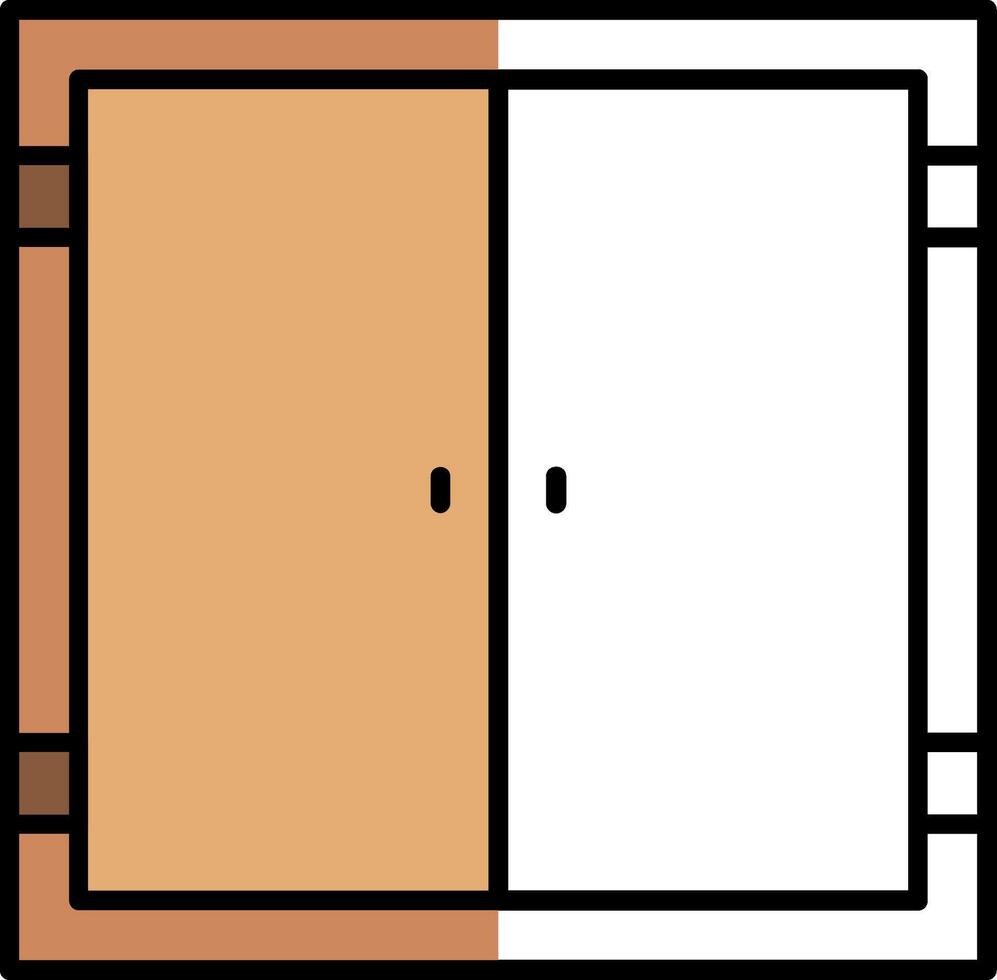 Door Filled Half Cut Icon vector