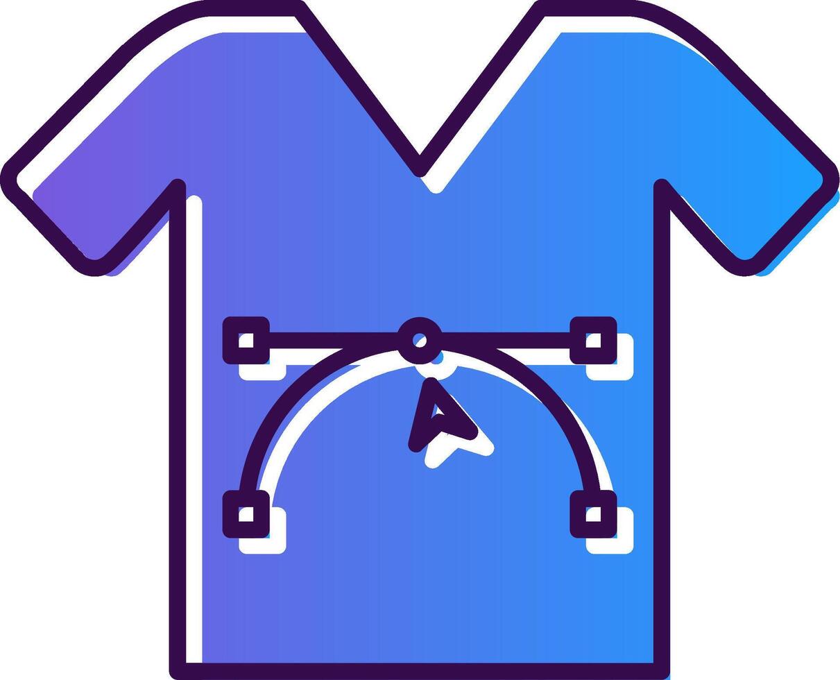 Shirt Design Gradient Filled Icon vector