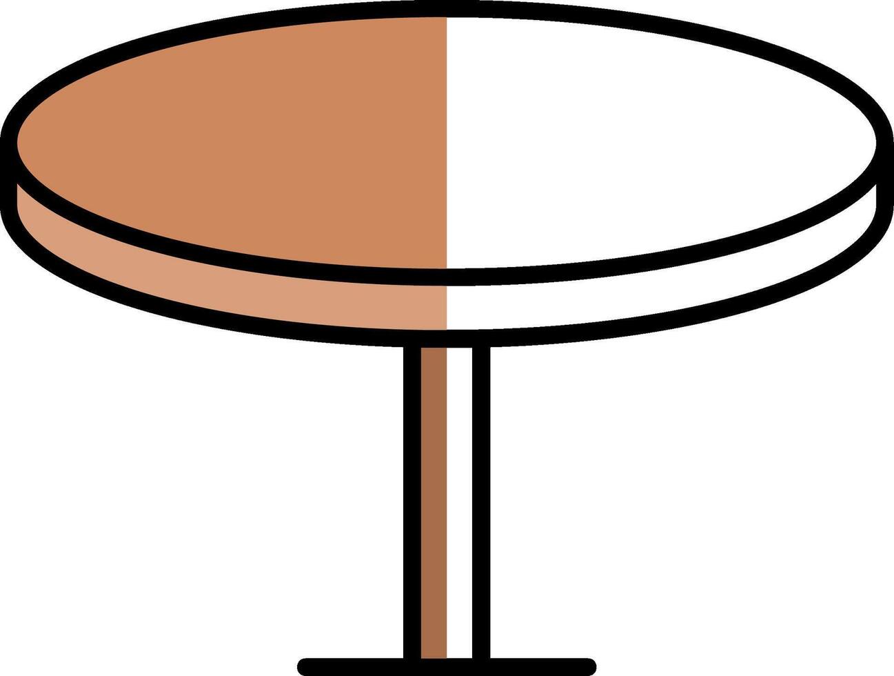 Round Table Filled Half Cut Icon vector