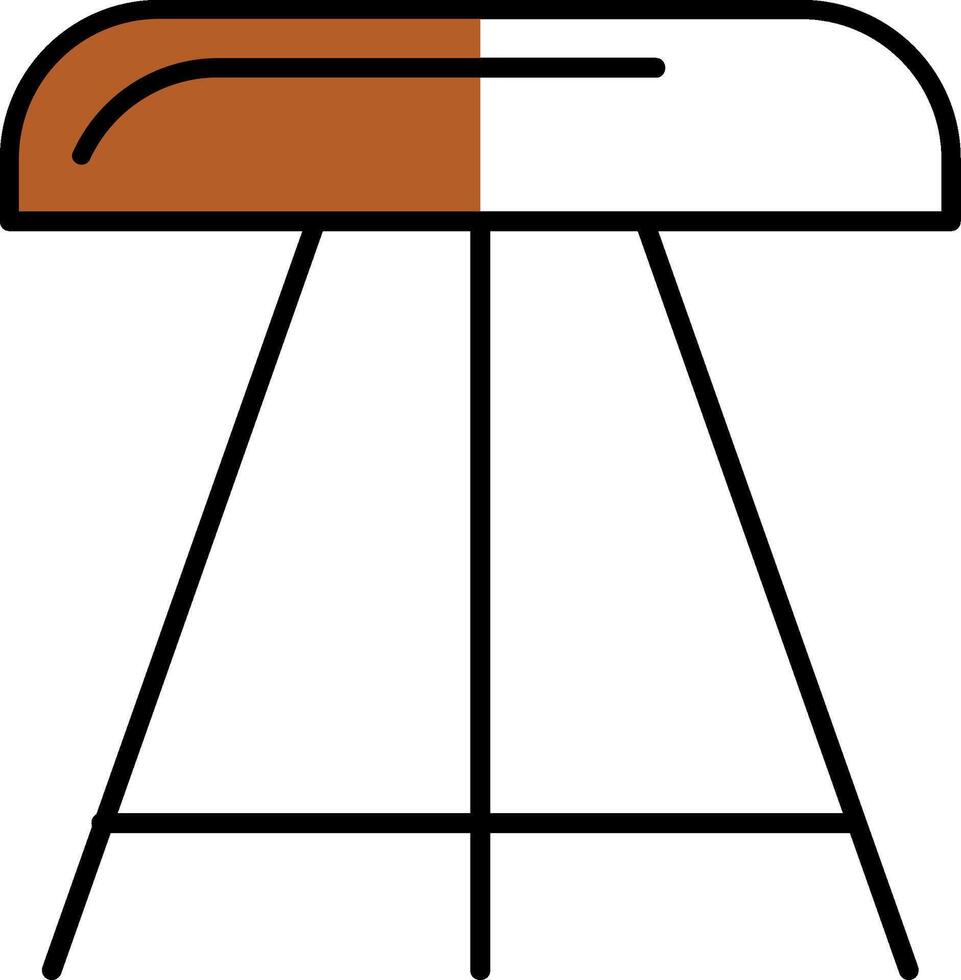 Stool Filled Half Cut Icon vector