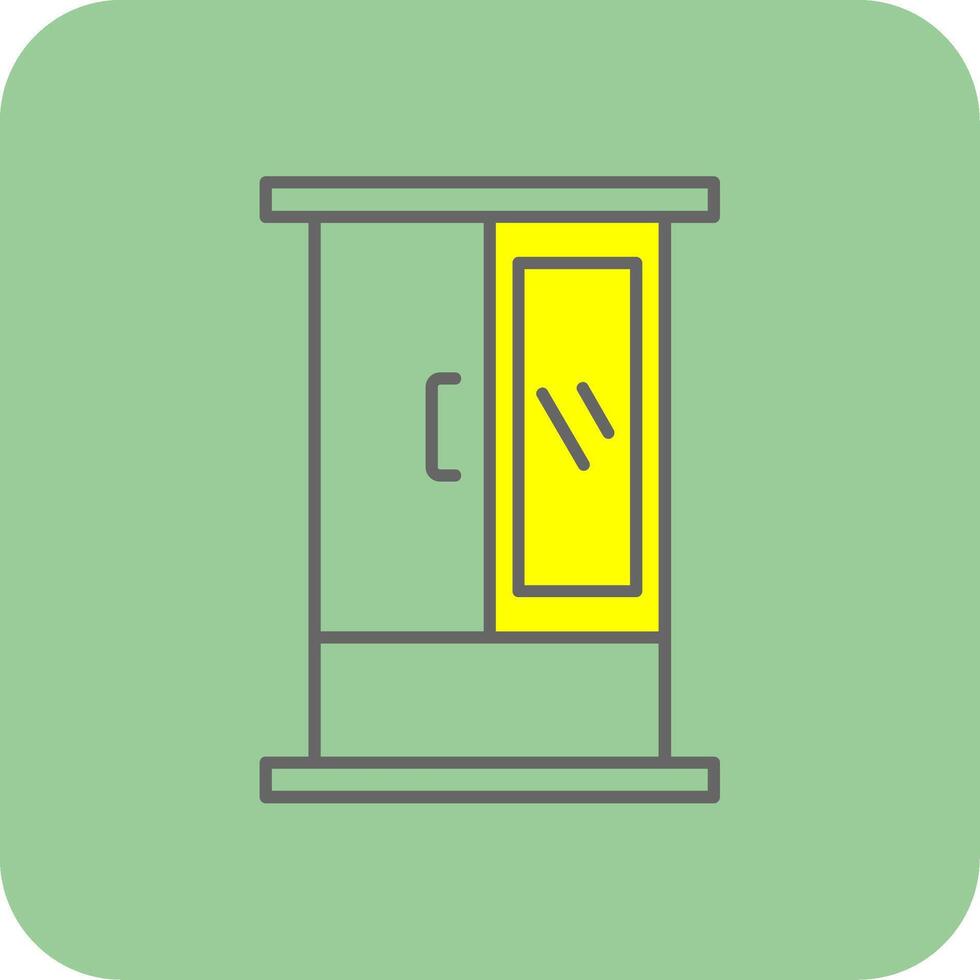 Cabinet Filled Yellow Icon vector