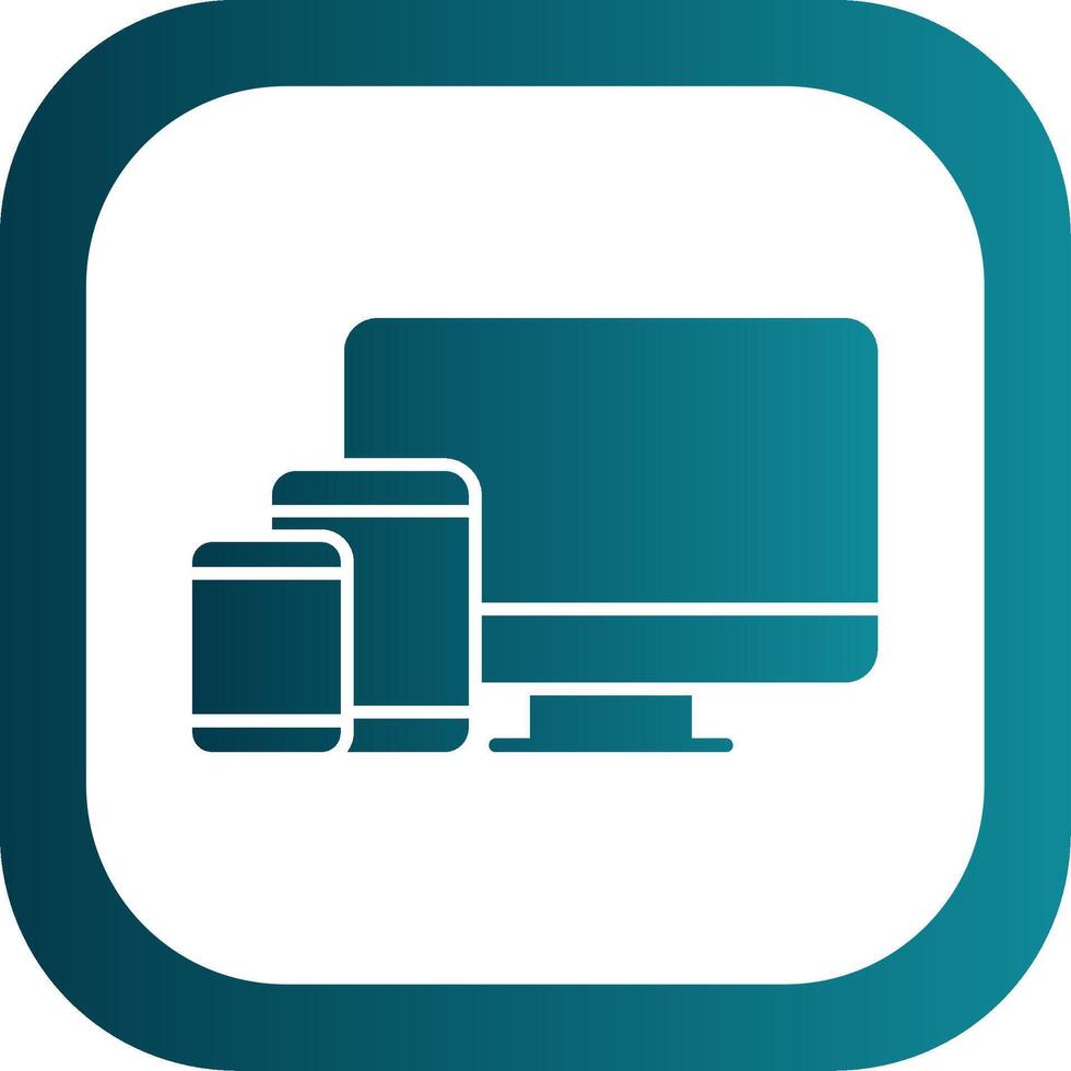 Responsive Design Glyph Gradient Round Corner Icon vector