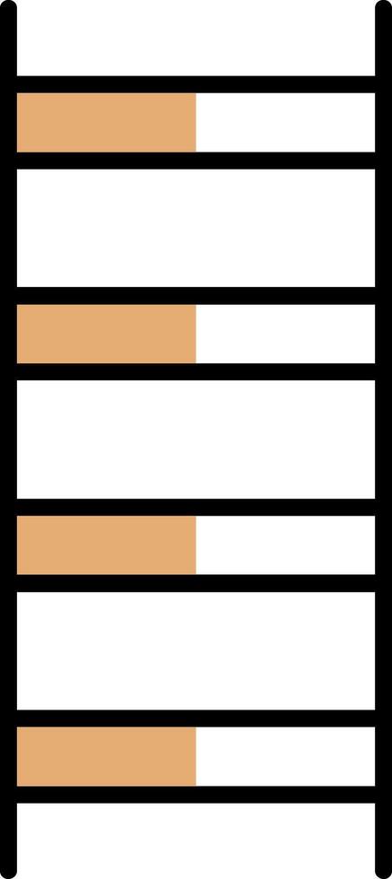 Ladder Filled Half Cut Icon vector
