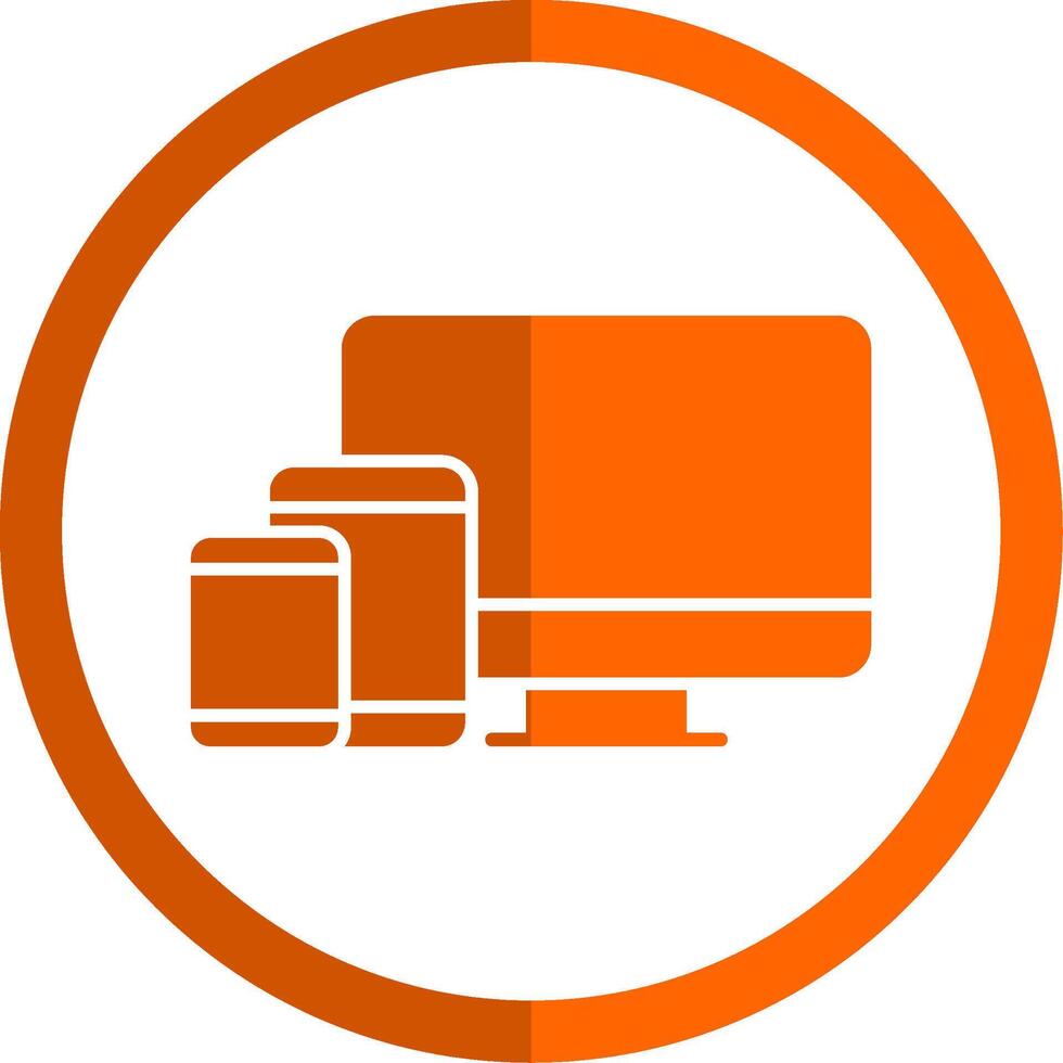 Responsive Design Glyph Orange Circle Icon vector