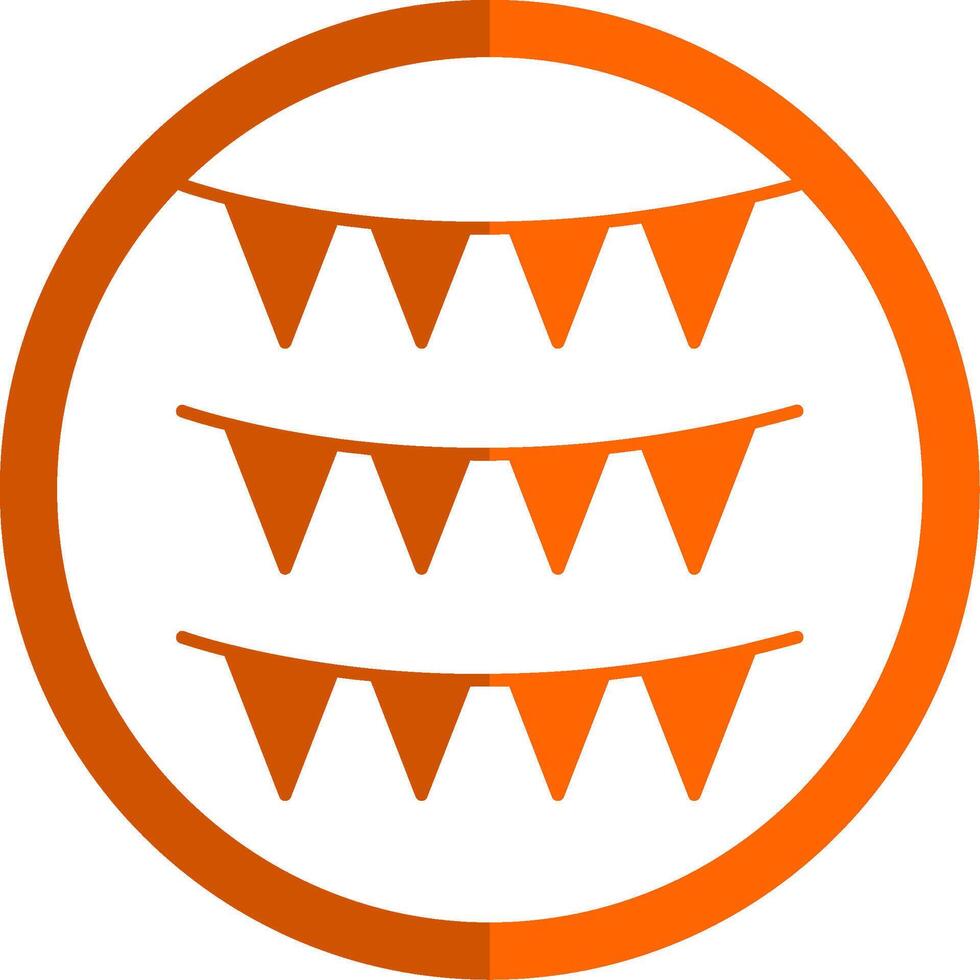 Bunting Glyph Orange Circle Icon vector