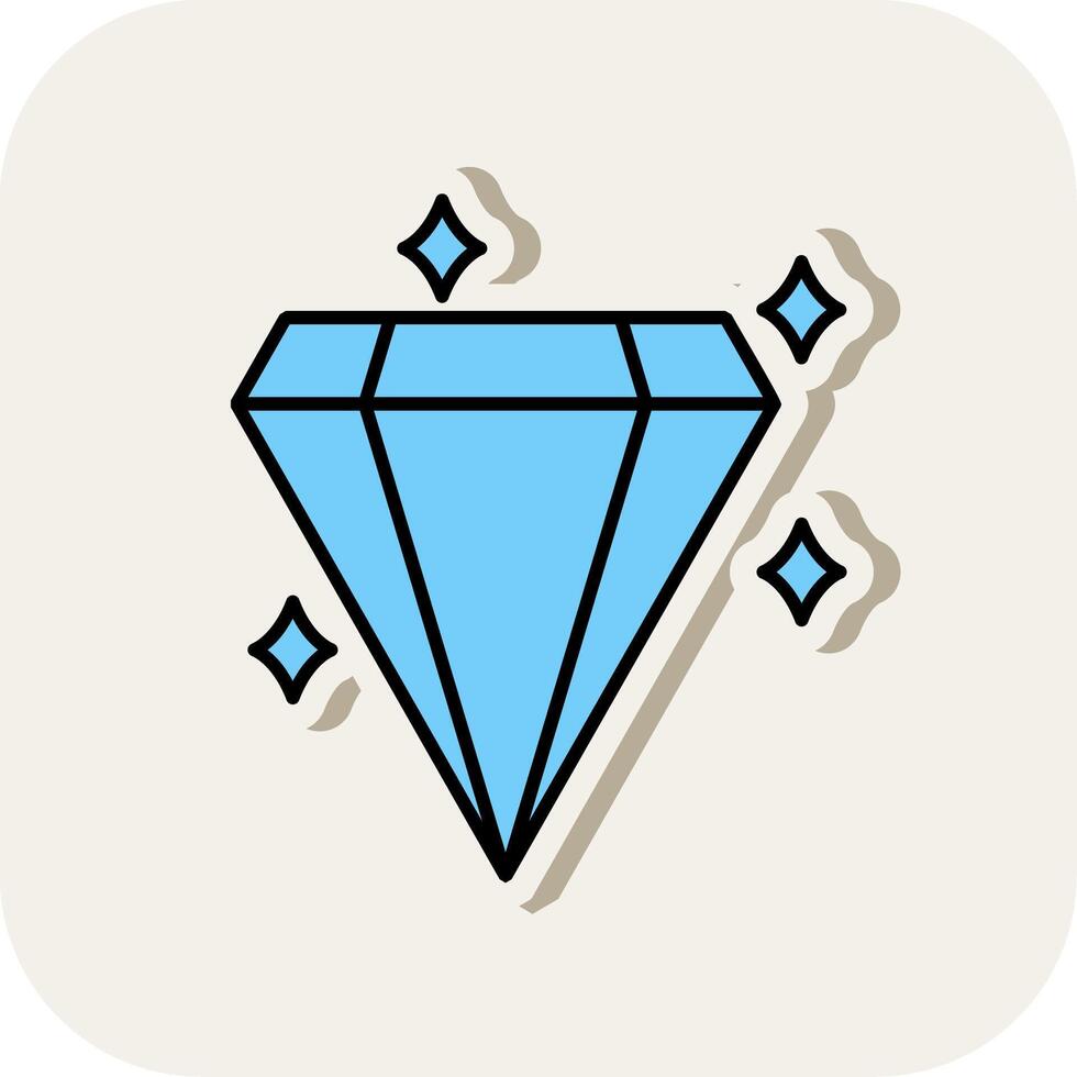 Diamond Line Filled White Shadow Icon vector