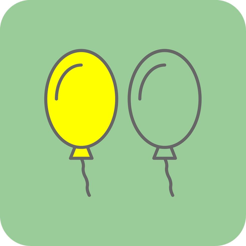 globos lleno amarillo icono vector