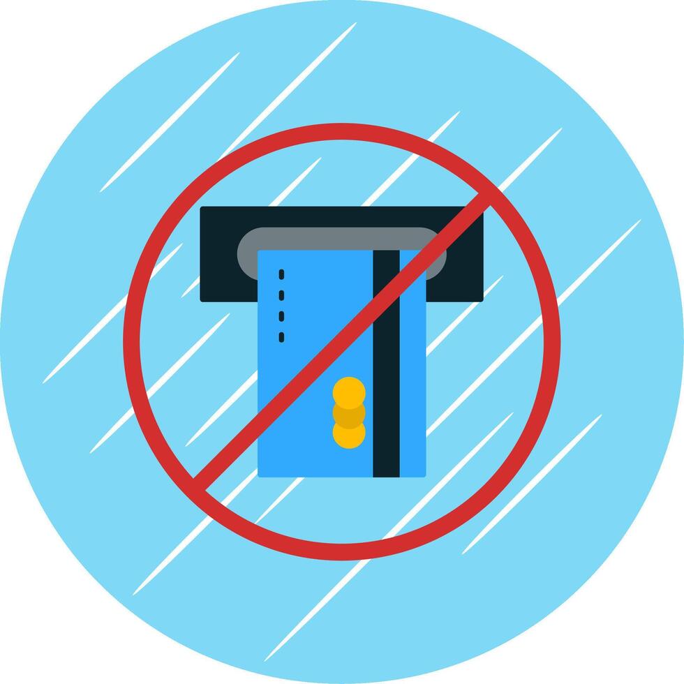 No Credit Card Flat Blue Circle Icon vector