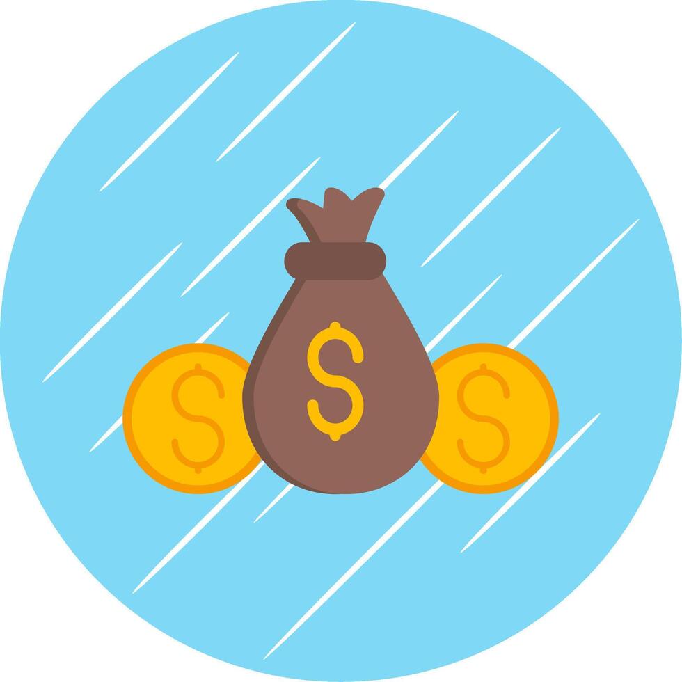 Money Bag Flat Blue Circle Icon vector