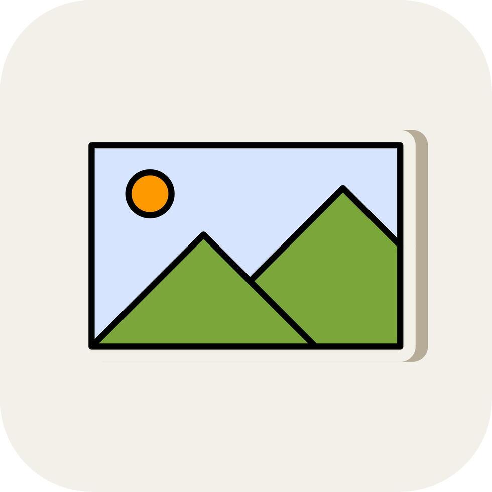 Photo Album Line Filled White Shadow Icon vector