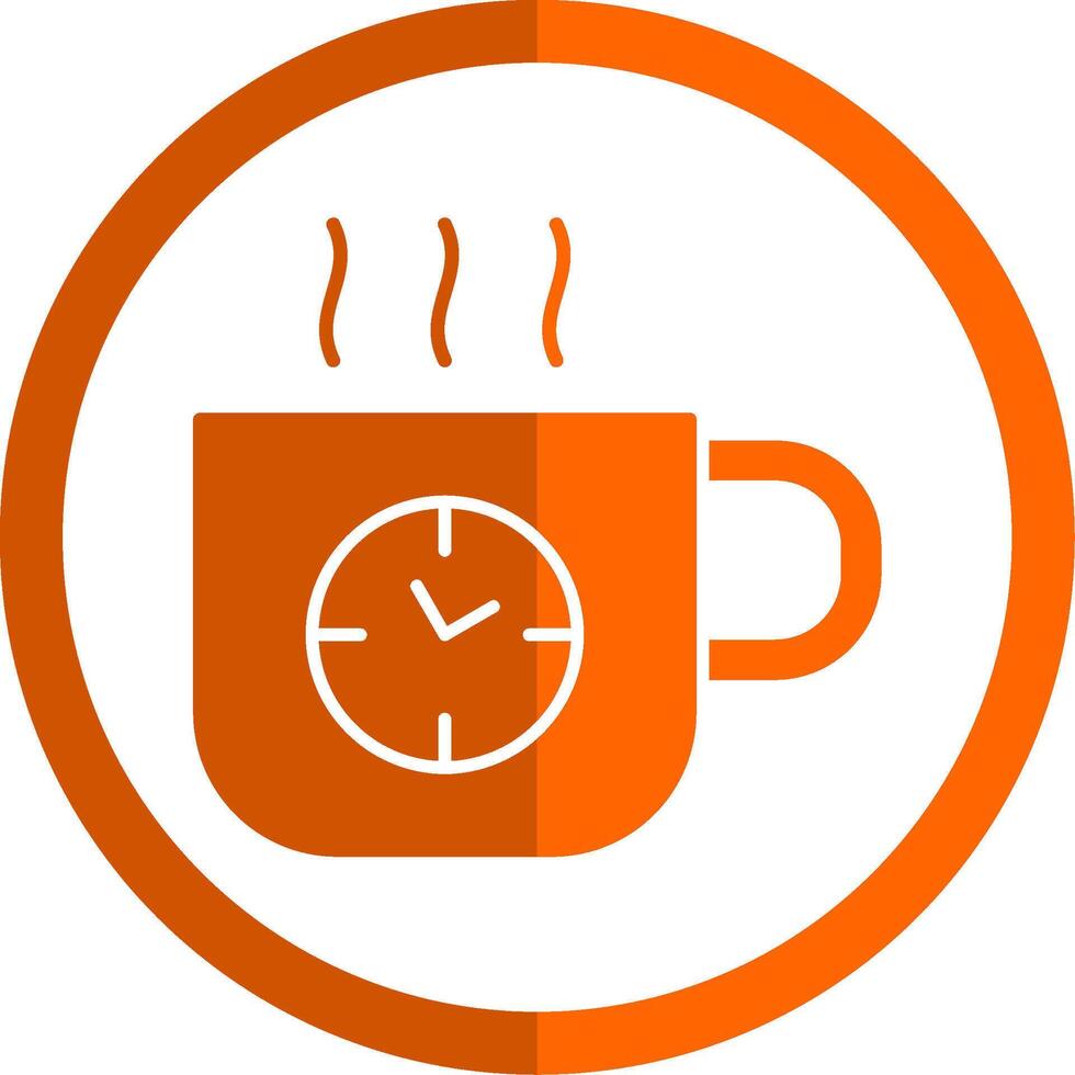 Coffee Time Glyph Orange Circle Icon vector