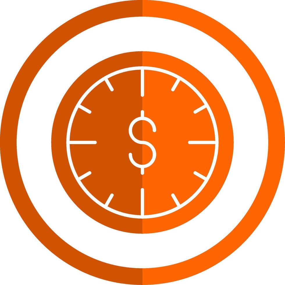 Time Is Money Glyph Orange Circle Icon vector