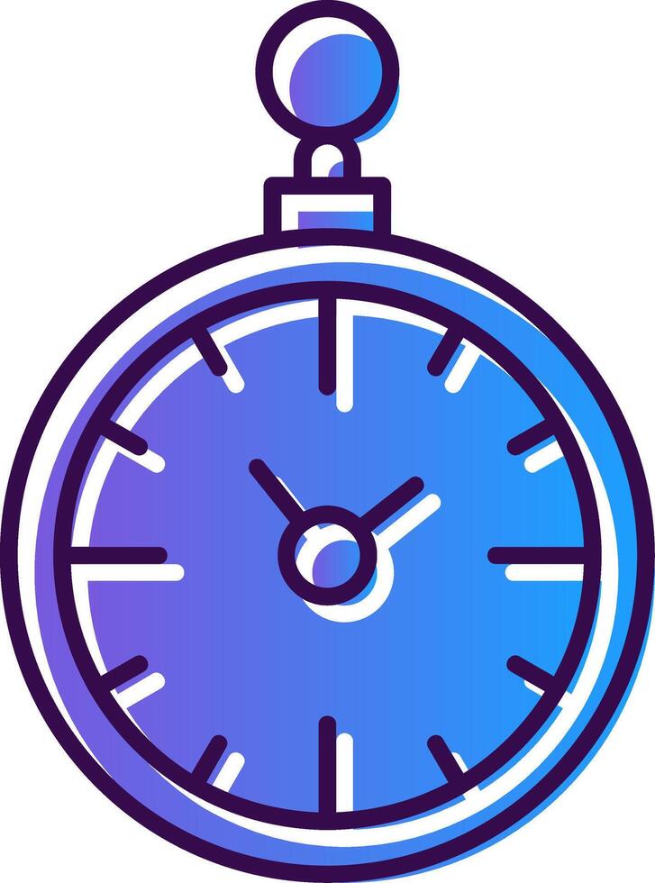 Pocket Watch Gradient Filled Icon vector