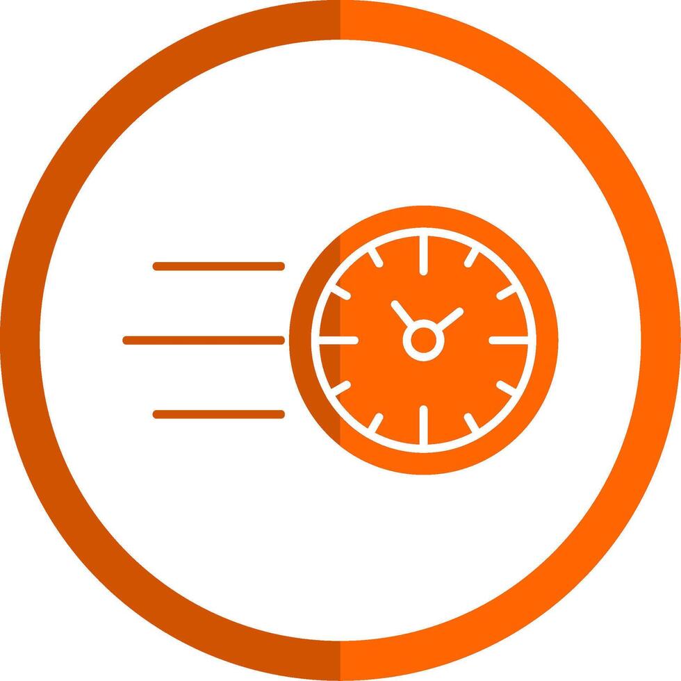 Fast Time Glyph Orange Circle Icon vector