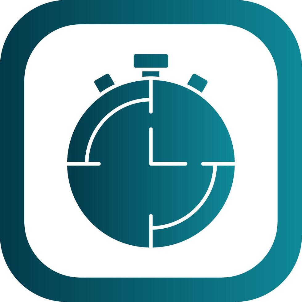 Stopwatch Glyph Gradient Round Corner Icon vector