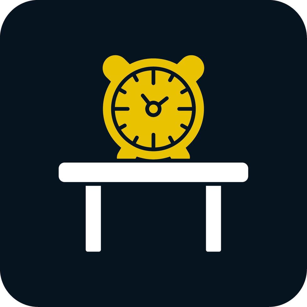 mesa reloj glifo dos color icono vector