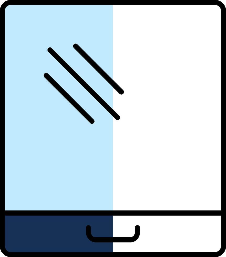 Tablet Filled Half Cut Icon vector