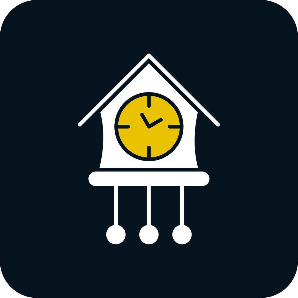 Cuckoo Clock Glyph Two Color Icon vector