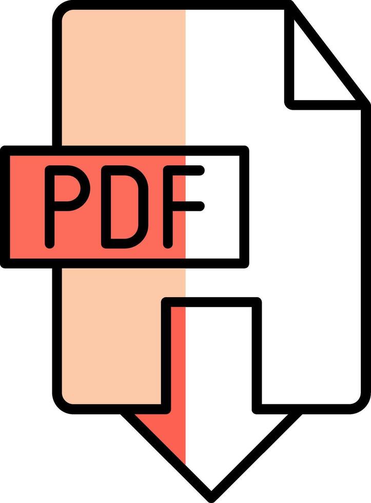 descargar pdf lleno medio cortar icono vector