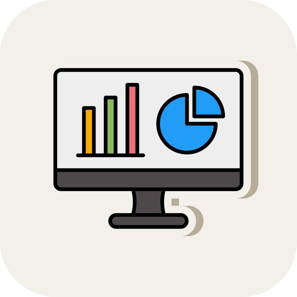 Dashboard Line Filled White Shadow Icon vector