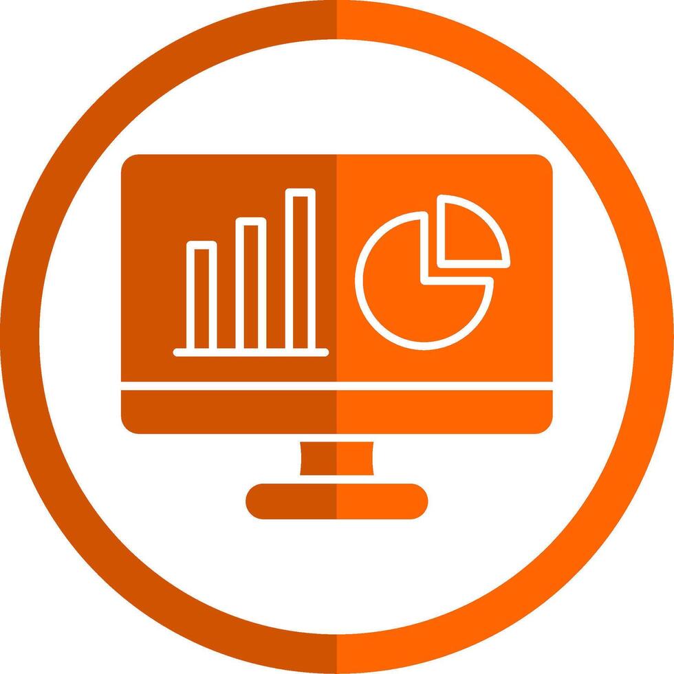 Dashboard Glyph Orange Circle Icon vector