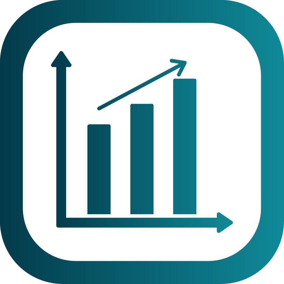 Bar Chart Glyph Gradient Round Corner Icon vector