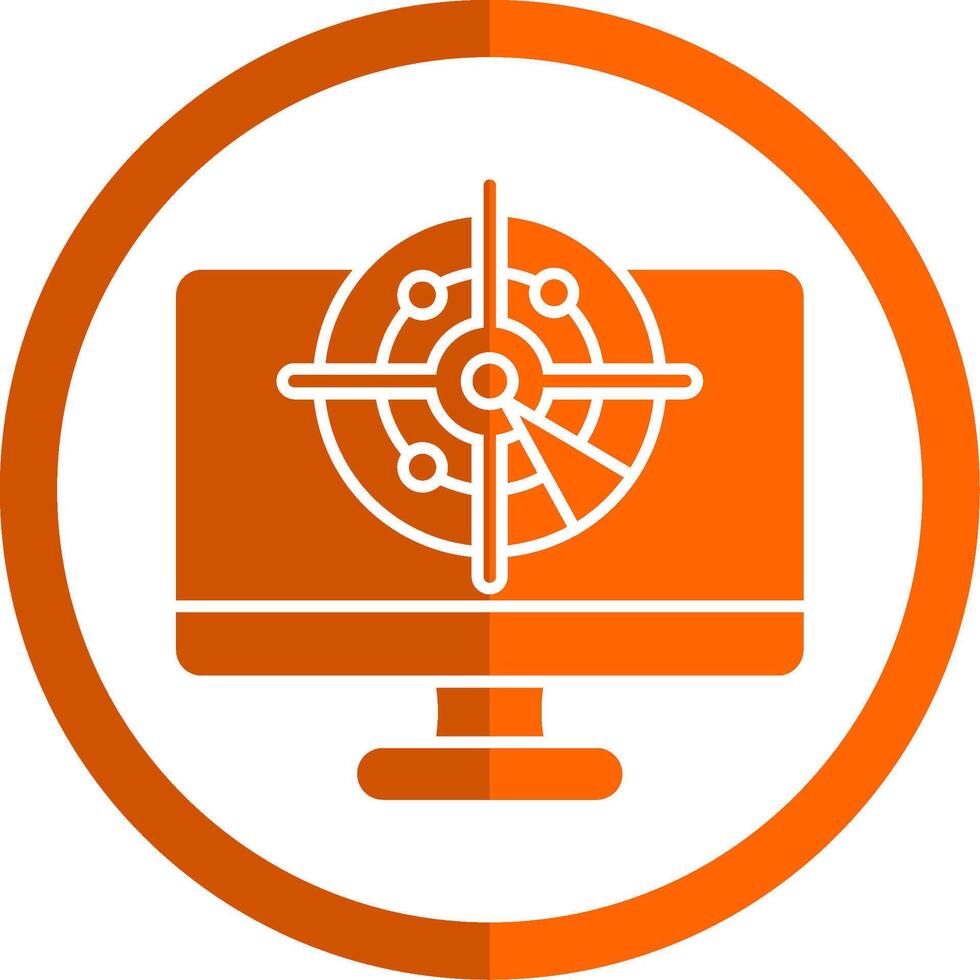 Radar glifo naranja circulo icono vector