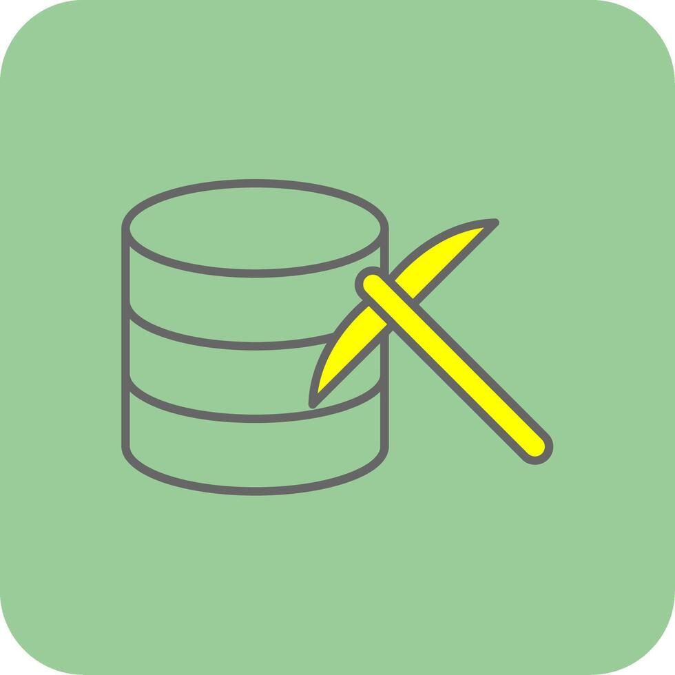 Data Mining Filled Yellow Icon vector