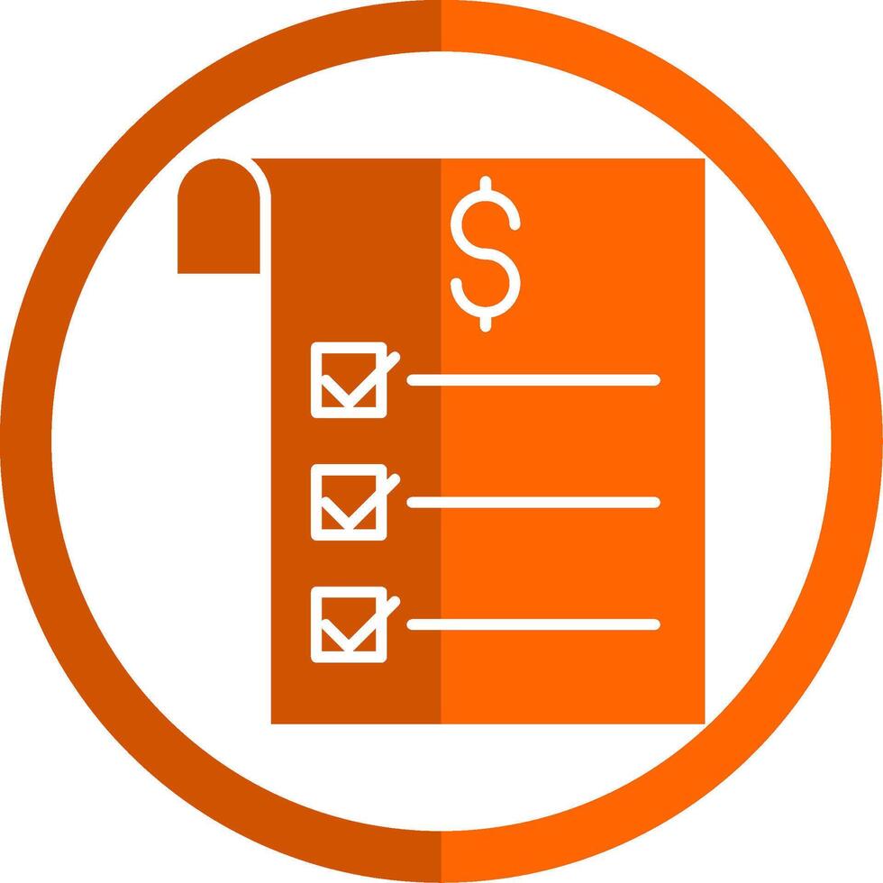 Financial Information Glyph Orange Circle Icon vector