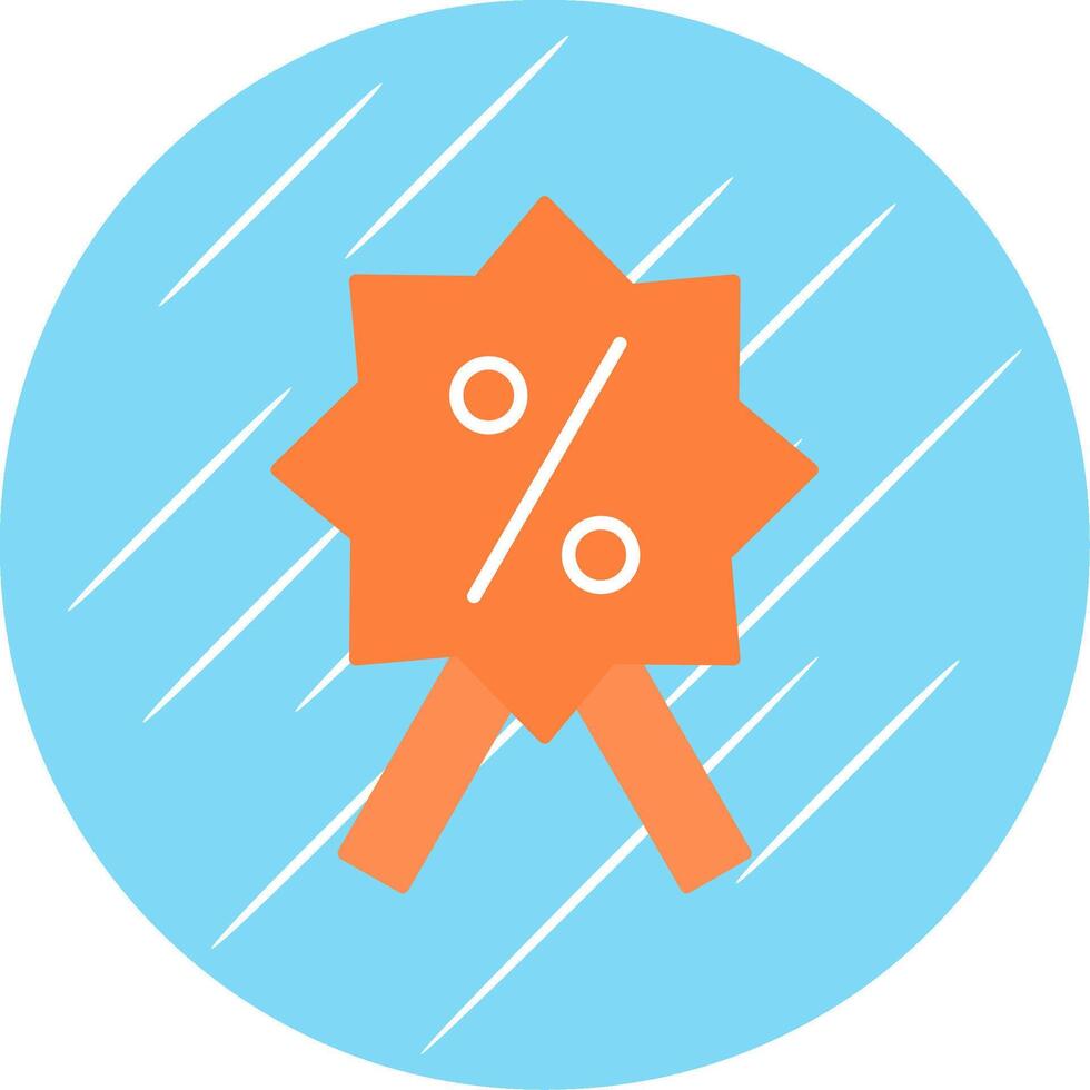 Discount Badge Flat Blue Circle Icon vector