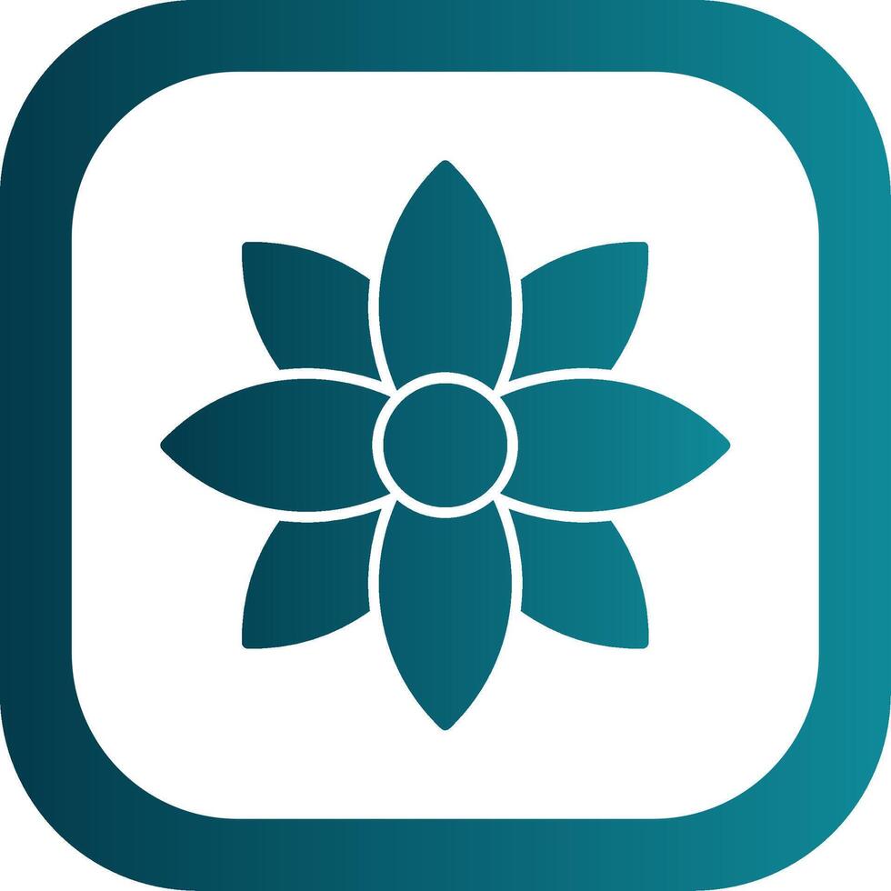 Dandelion Glyph Gradient Round Corner Icon vector
