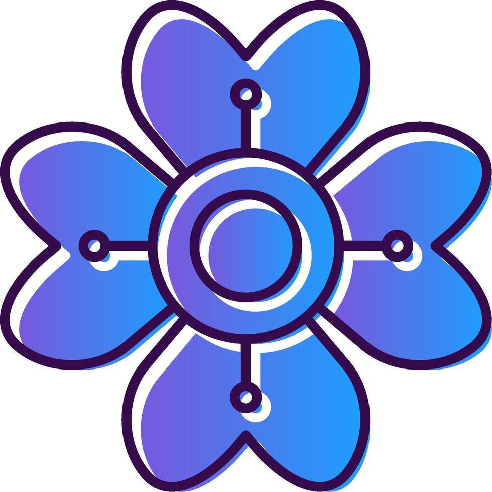 Hydrangea Gradient Filled Icon vector