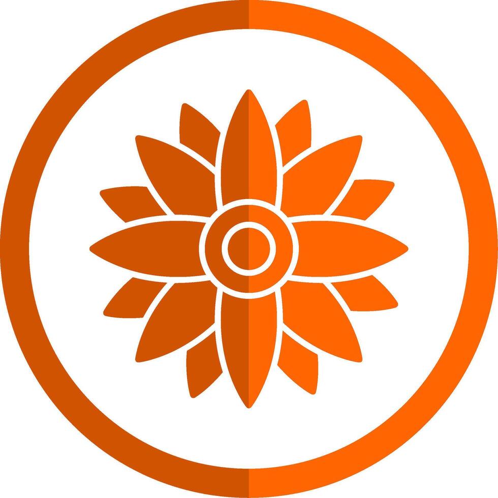 Sunflower Glyph Orange Circle Icon vector