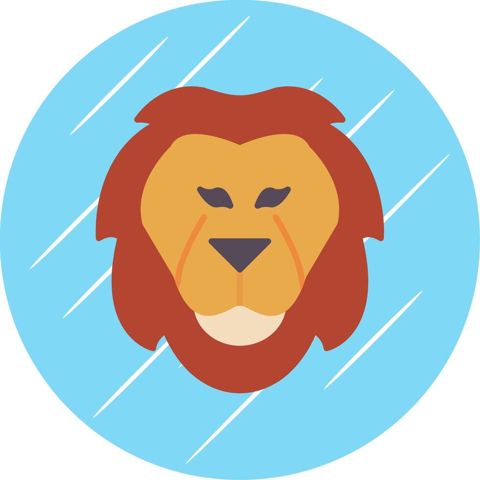 Lion Flat Blue Circle Icon vector