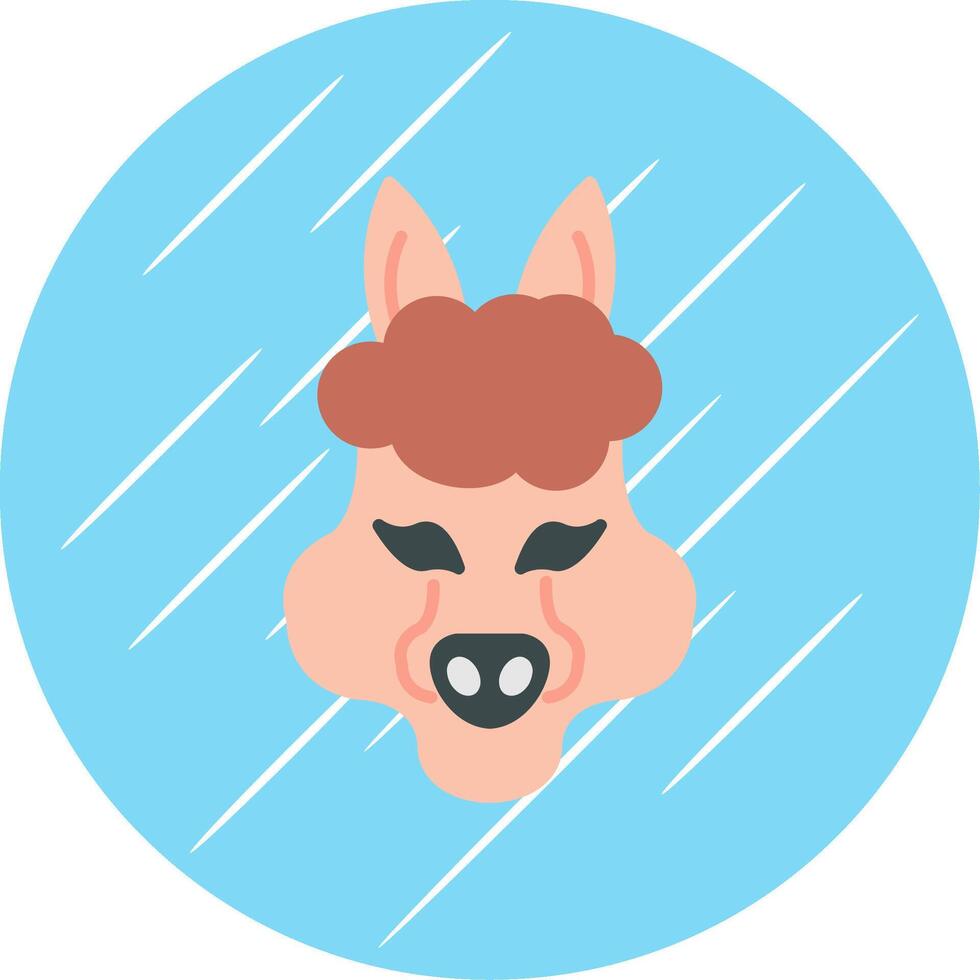 alpaca plano azul circulo icono vector