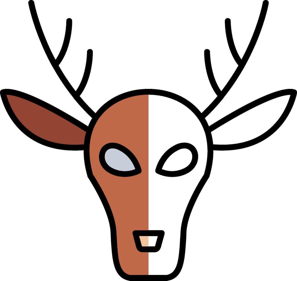 Deer Filled Half Cut Icon vector